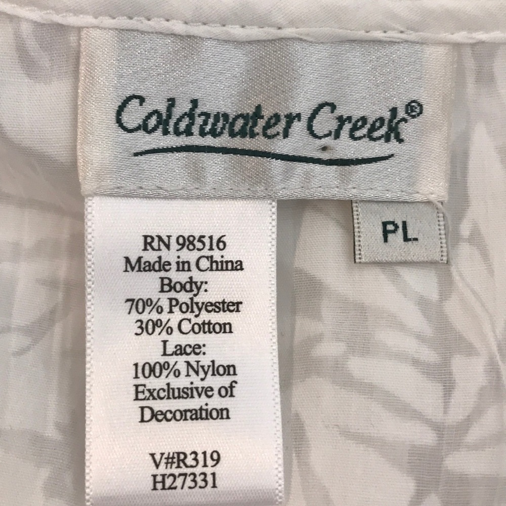 Coldwater Creek Sheer White Lace Embroidered Top - Picture 5 of 6